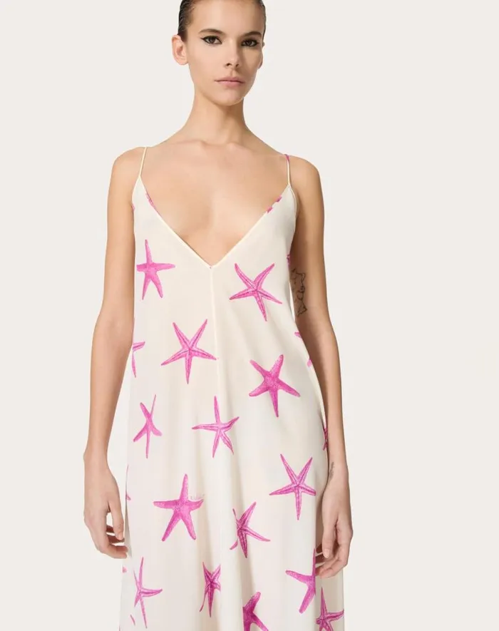 Valentino Dresses Woman Crepe De Chine Starfish Evening Dress For Woman In Ivorypink Pp Ivorypink Pp Valentino Dresses Woman Crepe De Chine Starfish Evening Dress For Woman In Ivorypink Pp Ivorypink Pp