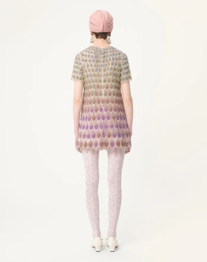 Valentino Dresses Woman Short Embroidered Organza Dress For Woman In Poudremulticolour Poudremulticolour Valentino Dresses Woman Short Embroidered Organza Dress For Woman In Poudremulticolour Poudremulticolour