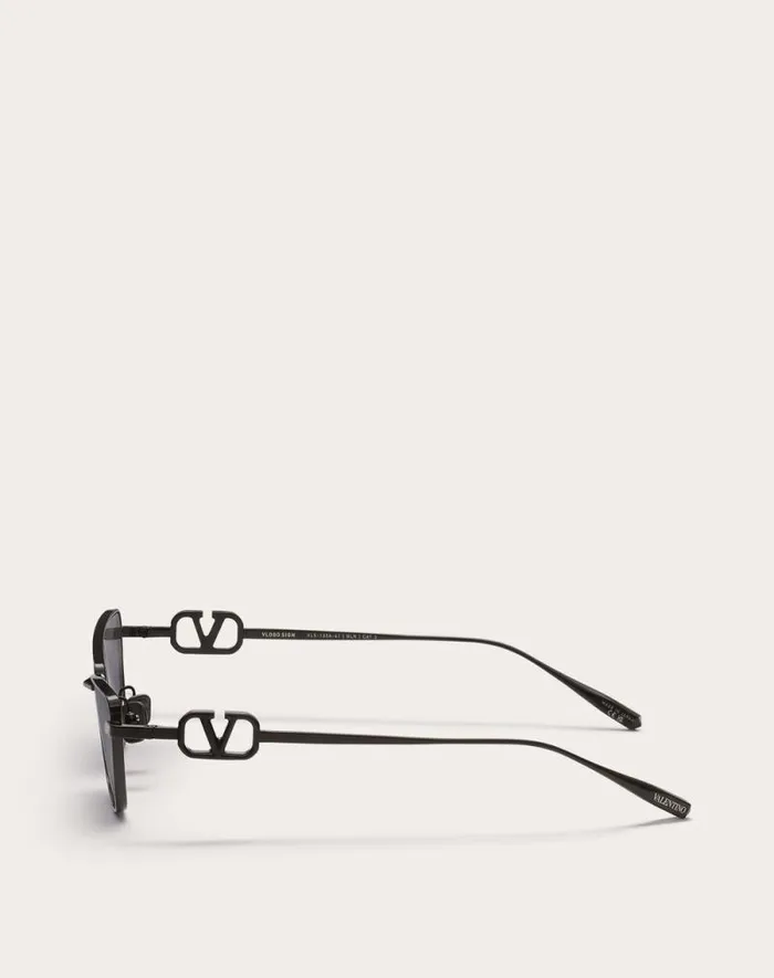 Valentino Eyewear Woman Vlogo Sign Cateye Titanium Frame In Dark Grey Dark Grey