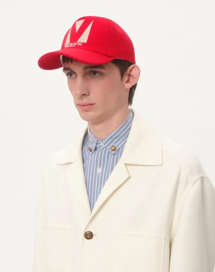 Valentino Hats And Gloves WomanMan Chez Valentino Cotton Baseball Cap With Embroidery For Man In Pinkbutter Pinkbutter Valentino Hats And Gloves WomanMan Chez Valentino Cotton Baseball Cap With Embroidery For Man In Pinkbutter Pinkbutter