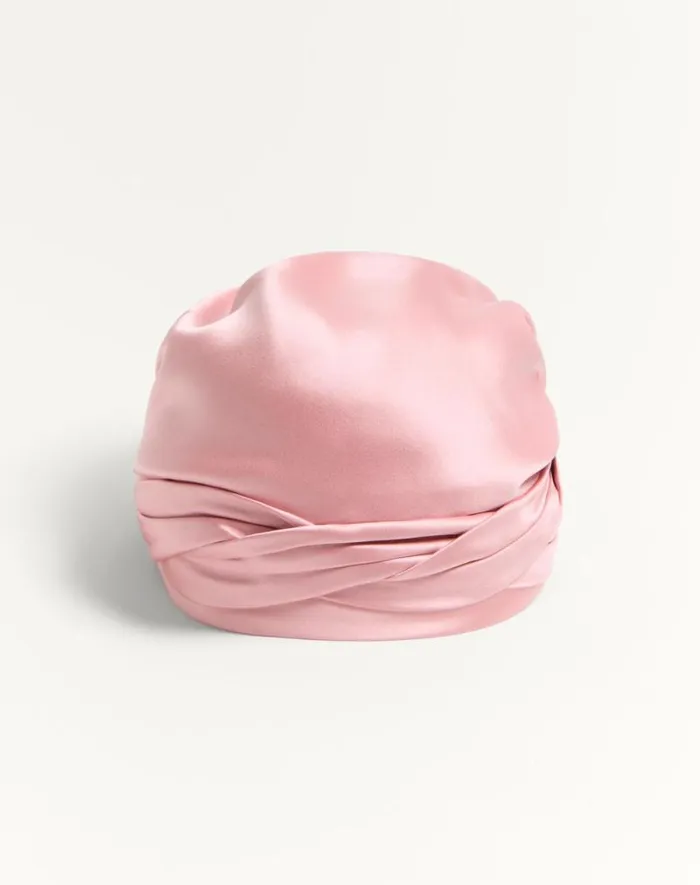 Valentino Hats And Gloves Woman Turban Scarf With Silk Braid For Woman In Rose Mistgold Rose Mistgold Valentino Hats And Gloves Woman Turban Scarf With Silk Braid For Woman In Rose Mistgold Rose Mistgold