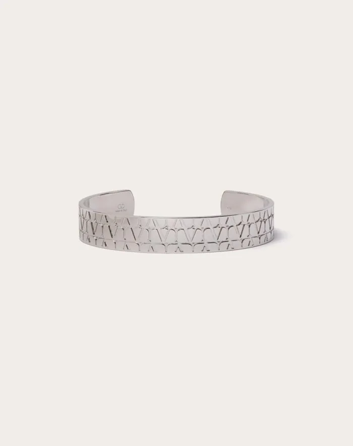 Valentino Jewelry Man Toile Iconographe Metal Cuff For Man In Palladium Palladium Valentino Jewelry Man Toile Iconographe Metal Cuff For Man In Palladium Palladium