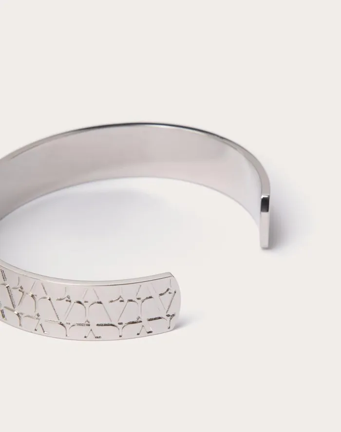 Valentino Jewelry Man Toile Iconographe Metal Cuff For Man In Palladium Palladium Valentino Jewelry Man Toile Iconographe Metal Cuff For Man In Palladium Palladium