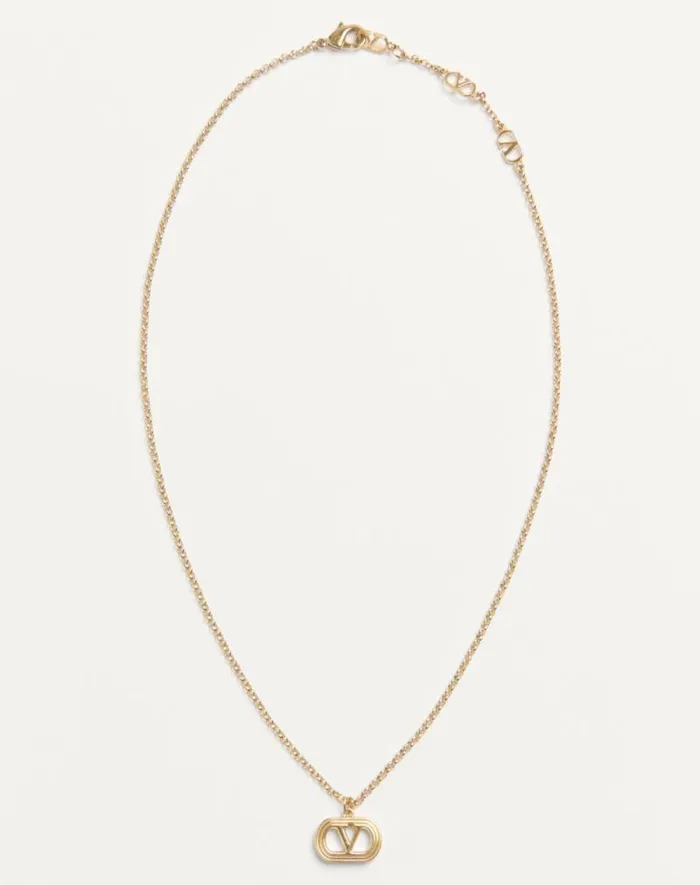Valentino Jewelry Woman Oval Metal Necklace For Woman In Gold Gold