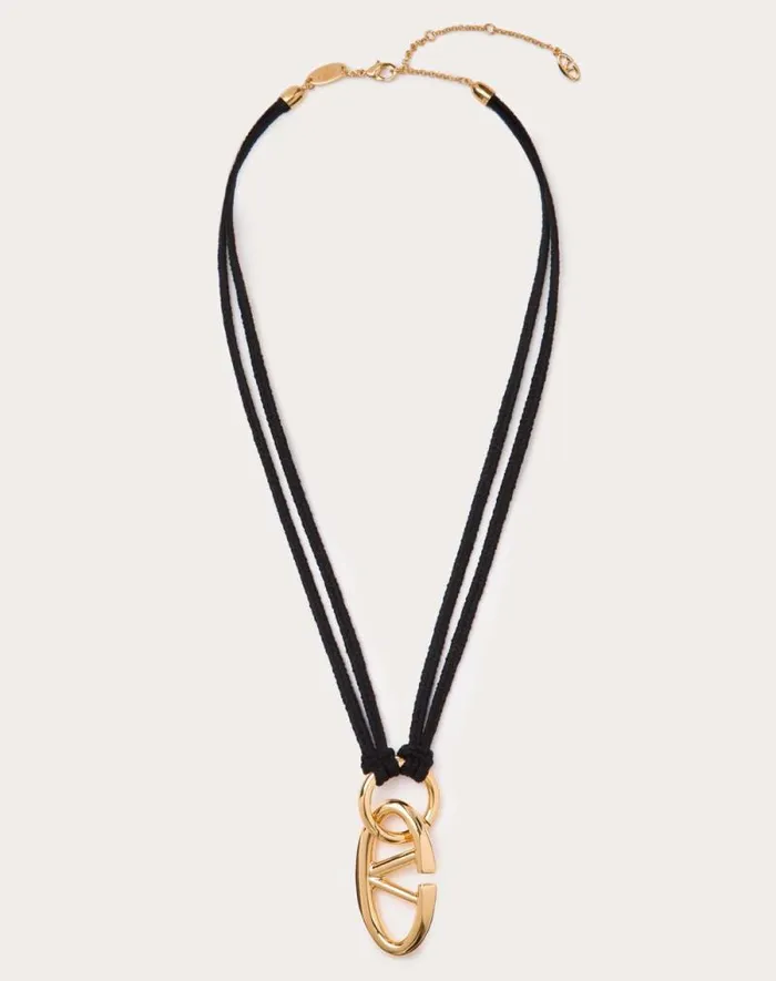 Valentino Jewelry Woman Vlogo The Bold Edition Rope And Metal Necklace For Woman In Rope Rope Valentino Jewelry Woman Vlogo The Bold Edition Rope And Metal Necklace For Woman In Rope Rope
