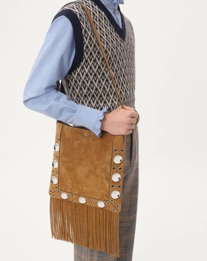 Valentino Knitwear Man Wool Vest With Toute La V Jacquard Pattern For Man In Navycream Navycream Valentino Knitwear Man Wool Vest With Toute La V Jacquard Pattern For Man In Navycream Navycream