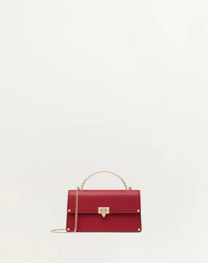 Valentino Mini Bags Woman Mini Rockstud Calfskin Handbag For Woman In Rosso Valentino Rosso Valentino Valentino Mini Bags Woman Mini Rockstud Calfskin Handbag For Woman In Rosso Valentino Rosso Valentino