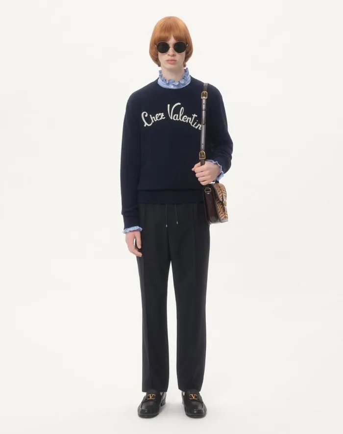 Valentino Pants And Shorts Man Wool Pants For Man In Black Black Valentino Pants And Shorts Man Wool Pants For Man In Black Black