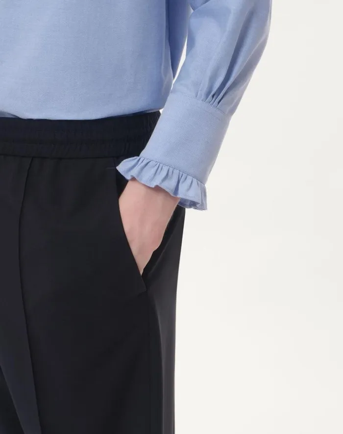 Valentino Pants And Shorts Man Wool Pants For Man In Black Black Valentino Pants And Shorts Man Wool Pants For Man In Black Black
