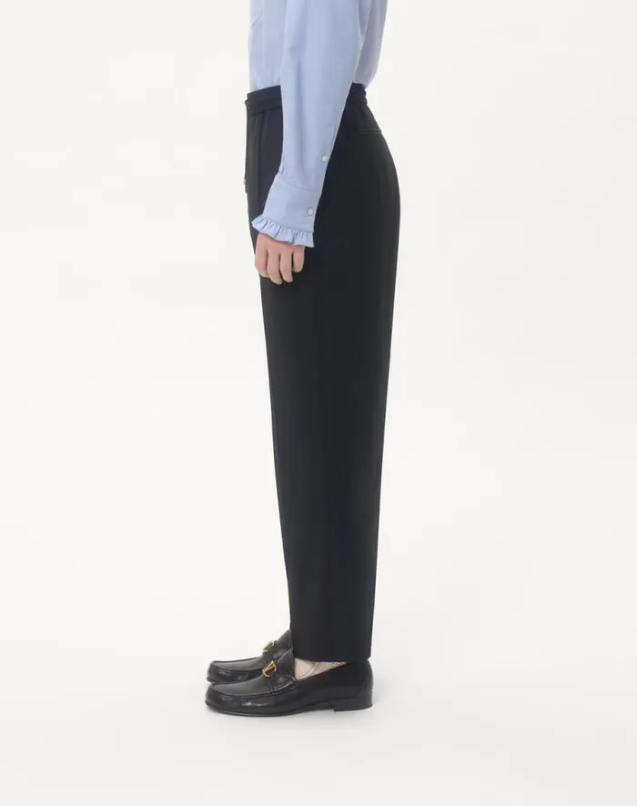 Valentino Pants And Shorts Man Wool Pants For Man In Black Black Valentino Pants And Shorts Man Wool Pants For Man In Black Black