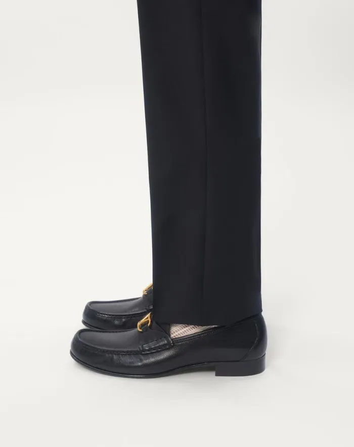 Valentino Pants And Shorts Man Wool Pants For Man In Black Black Valentino Pants And Shorts Man Wool Pants For Man In Black Black