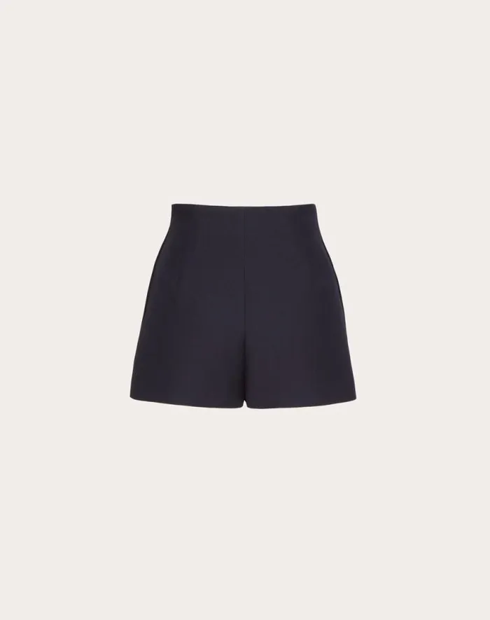 Valentino Pants And Shorts Woman Crepe Couture Shorts For Woman In Navy Navy Valentino Pants And Shorts Woman Crepe Couture Shorts For Woman In Navy Navy