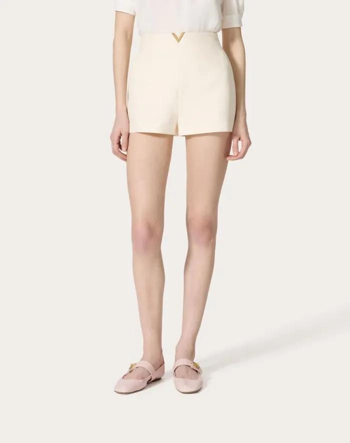 Valentino Pants And Shorts Woman Crepe Couture Shorts For Woman In Navy Navy Valentino Pants And Shorts Woman Crepe Couture Shorts For Woman In Navy Navy