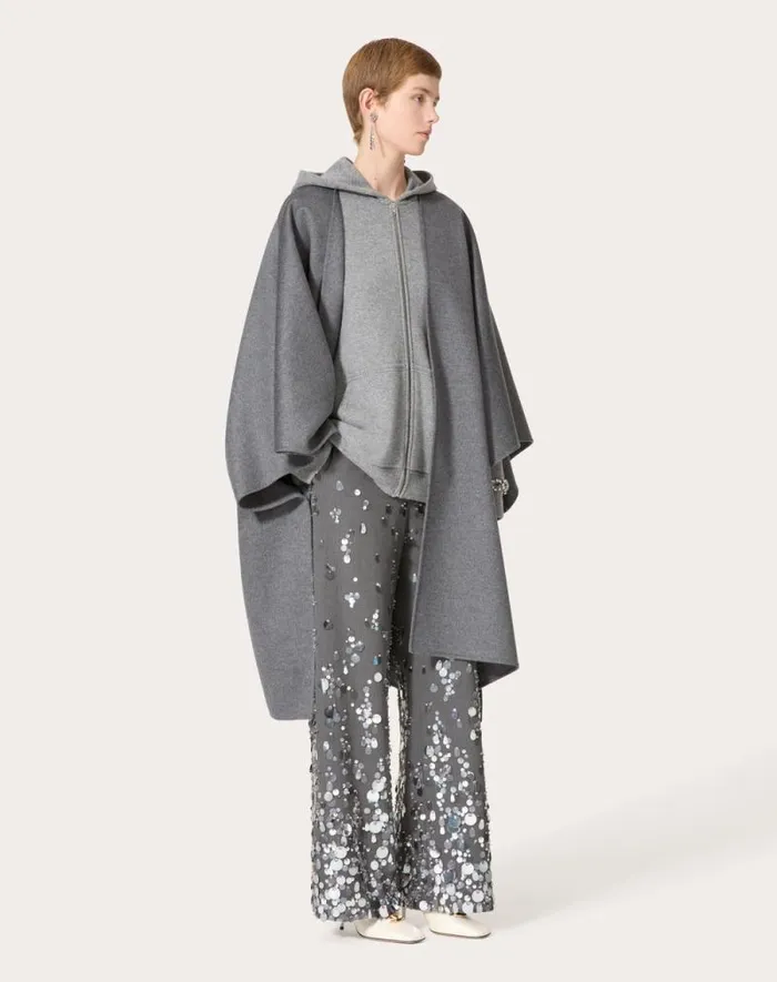 Valentino Pants And Shorts Woman Embroidered Active Gabardine Pants For Woman In Grey Grey Valentino Pants And Shorts Woman Embroidered Active Gabardine Pants For Woman In Grey Grey