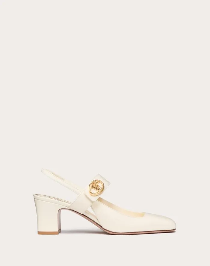 Valentino Pumps Woman Vlogo Locker Maryjane Slingback Pumps In Calfskin 60mm For Woman In Black Black Valentino Pumps Woman Vlogo Locker Maryjane Slingback Pumps In Calfskin 60mm For Woman In Black Black