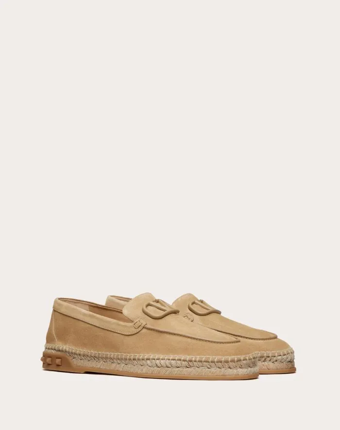 Valentino Sandals Man Leisure Flows Espadrilles In Split Leather For Man In Beige Beige Valentino Sandals Man Leisure Flows Espadrilles In Split Leather For Man In Beige Beige