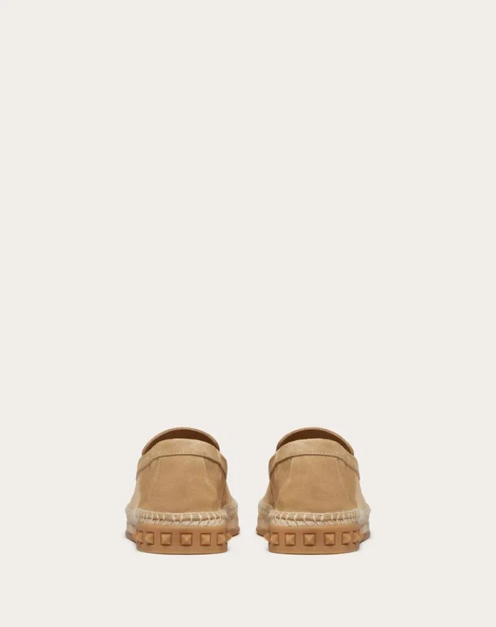 Valentino Sandals Man Leisure Flows Espadrilles In Split Leather For Man In Beige Beige Valentino Sandals Man Leisure Flows Espadrilles In Split Leather For Man In Beige Beige