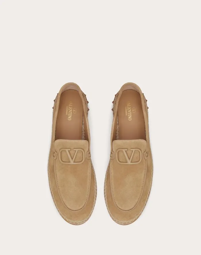 Valentino Sandals Man Leisure Flows Espadrilles In Split Leather For Man In Beige Beige Valentino Sandals Man Leisure Flows Espadrilles In Split Leather For Man In Beige Beige