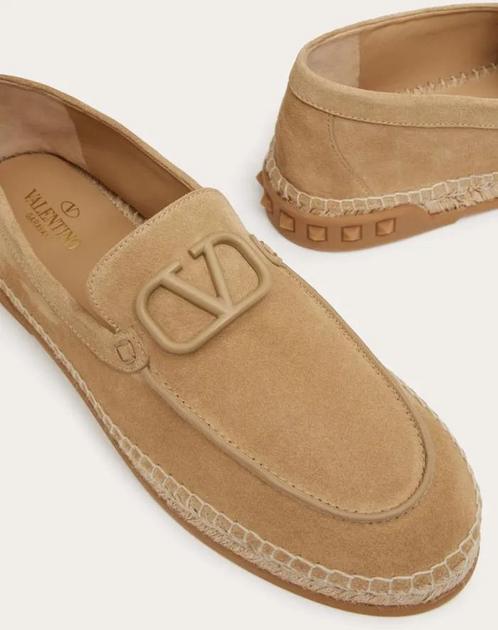 Valentino Sandals Man Leisure Flows Espadrilles In Split Leather For Man In Beige Beige Valentino Sandals Man Leisure Flows Espadrilles In Split Leather For Man In Beige Beige