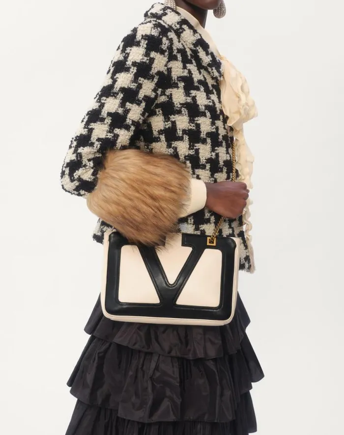Valentino Shoulder Bags WomanMan Valentino Garavani Viva Superstar Small Nappa Leather Shopping Bag For Woman In Blackbrown Blackbrown