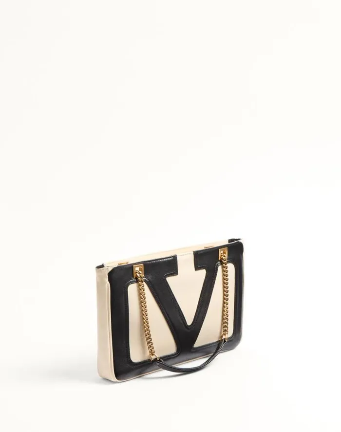 Valentino Shoulder Bags WomanMan Valentino Garavani Viva Superstar Small Nappa Leather Shopping Bag For Woman In Blackbrown Blackbrown