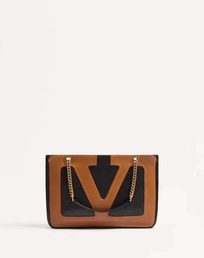 Valentino Shoulder Bags WomanMan Valentino Garavani Viva Superstar Small Nappa Leather Shopping Bag For Woman In Blackbrown Blackbrown