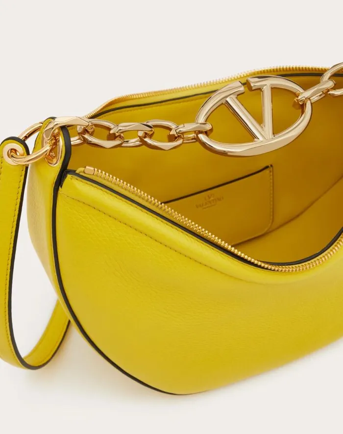 Valentino Shoulder Bags Woman Small Vlogo Moon Hobo Bag In Grainy Calfskin With Chain For Woman In Porcelain Blue Porcelain Blue Valentino Shoulder Bags Woman Small Vlogo Moon Hobo Bag In Grainy Calfskin With Chain For Woman In Porcelain Blue Porcelain Blue