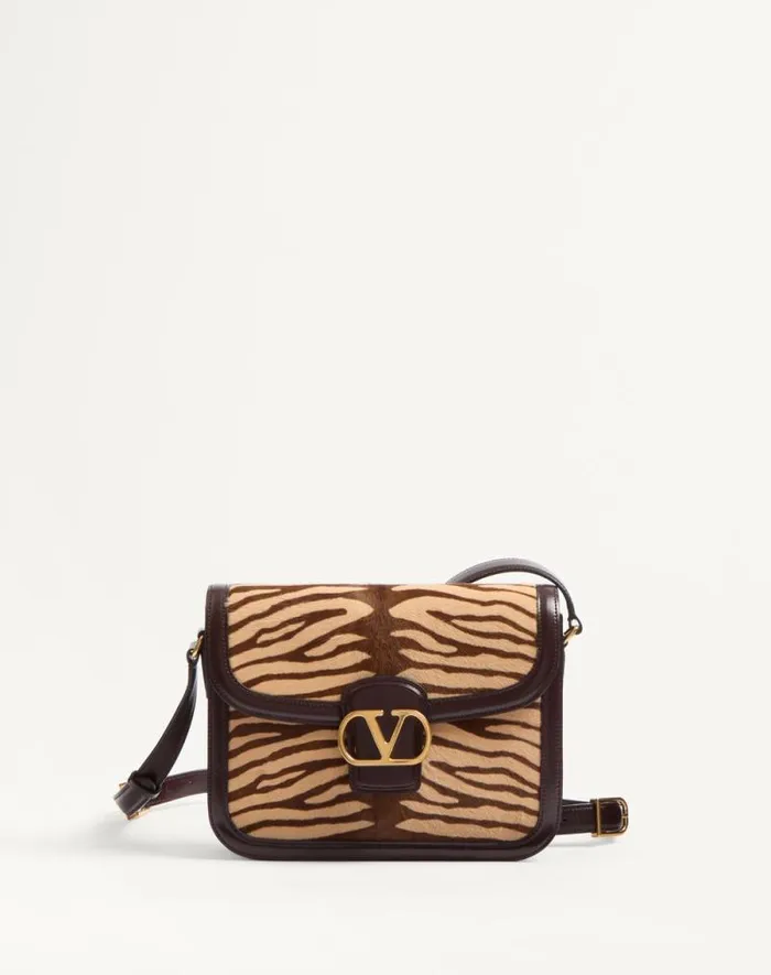 Valentino Shoulder Bags Woman Valentino Garavani 9to5 Shoulder Bag In Animalier Pony Effect Calfskin For Woman In Brown Brown Valentino Shoulder Bags Woman Valentino Garavani 9to5 Shoulder Bag In Animalier Pony Effect Calfskin For Woman In Brown Brown
