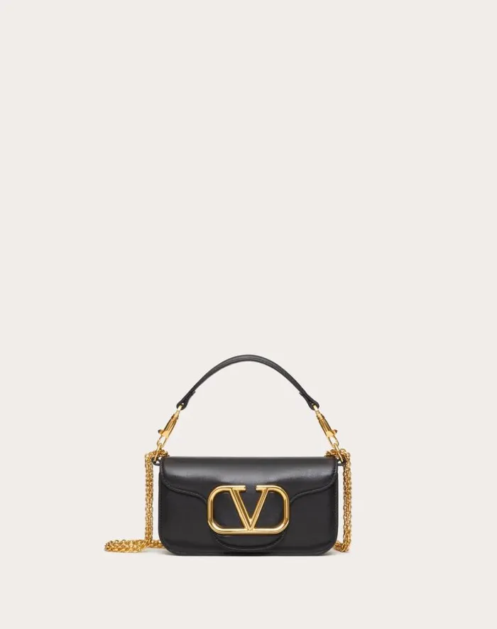 Valentino Shoulder Bags Woman Valentino Garavani Loc Small Shoulder Bag In Calfskin For Woman In Black Black Valentino Shoulder Bags Woman Valentino Garavani Loc Small Shoulder Bag In Calfskin For Woman In Black Black