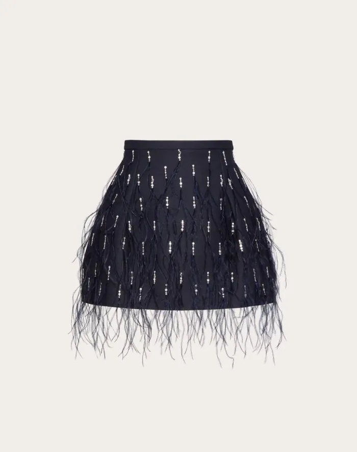Valentino Skirts Woman Crepe Couture Skirt For Woman In Navy Navy