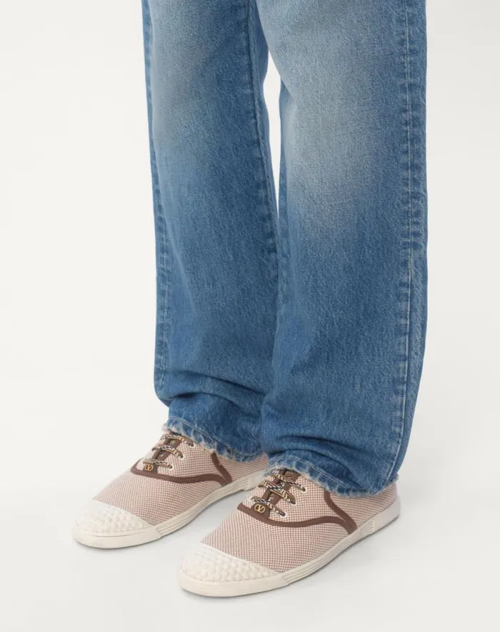 Valentino Sneakers Man Bay By Bay Fabric Sneaker For Man In Tobacco Tobacco Valentino Sneakers Man Bay By Bay Fabric Sneaker For Man In Tobacco Tobacco