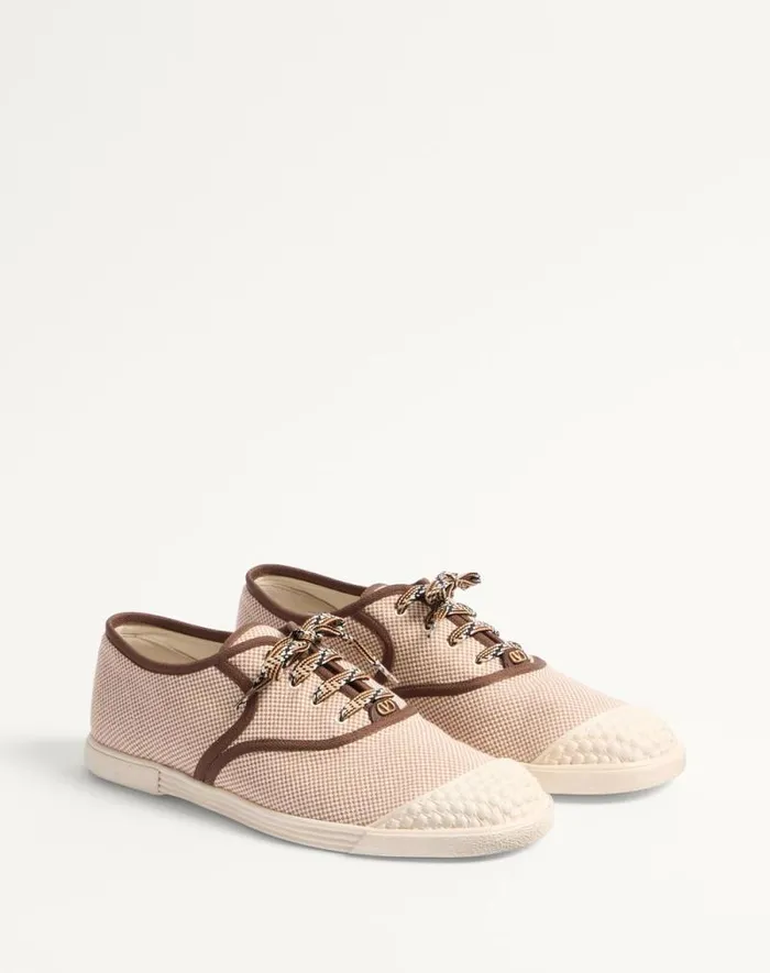Valentino Sneakers Man Bay By Bay Fabric Sneaker For Man In Tobacco Tobacco Valentino Sneakers Man Bay By Bay Fabric Sneaker For Man In Tobacco Tobacco