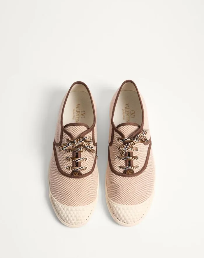 Valentino Sneakers Man Bay By Bay Fabric Sneaker For Man In Tobacco Tobacco Valentino Sneakers Man Bay By Bay Fabric Sneaker For Man In Tobacco Tobacco