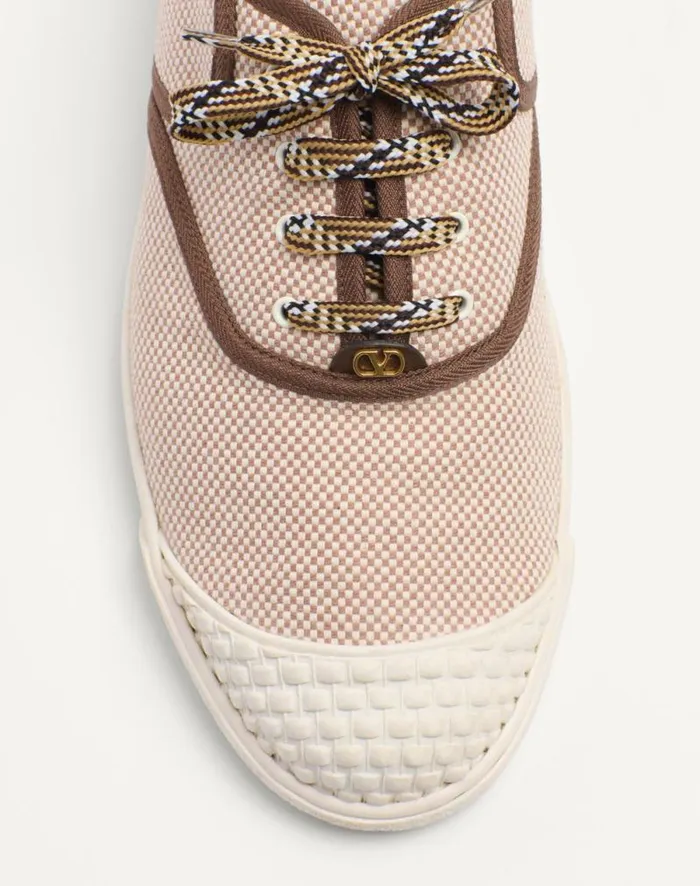 Valentino Sneakers Man Bay By Bay Fabric Sneaker For Man In Tobacco Tobacco Valentino Sneakers Man Bay By Bay Fabric Sneaker For Man In Tobacco Tobacco