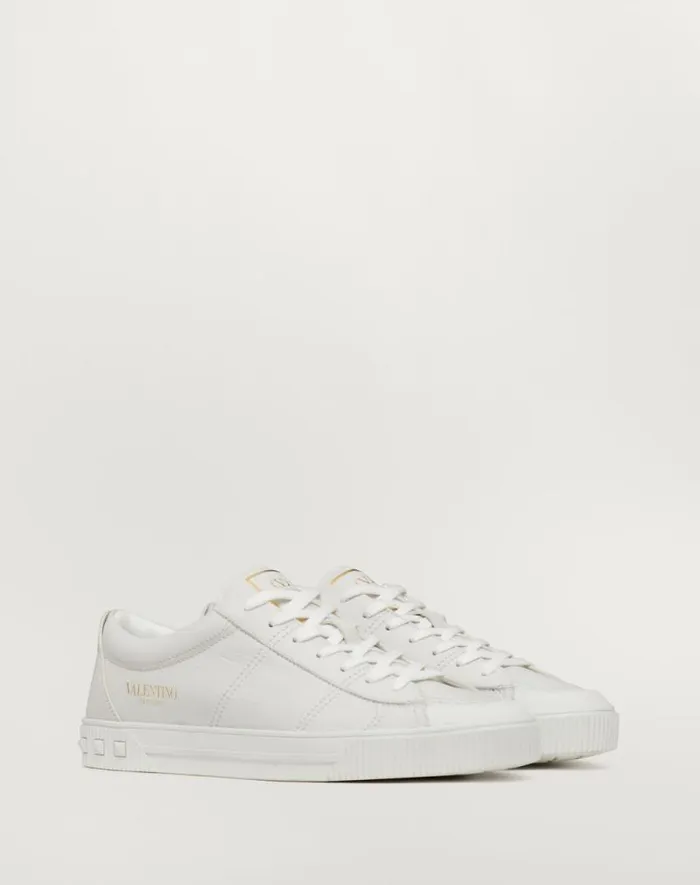 Valentino Sneakers Man Cityplanet Calfskin Sneaker For Man In White White Valentino Sneakers Man Cityplanet Calfskin Sneaker For Man In White White