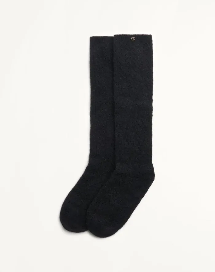 Valentino Soft Accessories Woman Mohair Socks For Woman In Black Black Valentino Soft Accessories Woman Mohair Socks For Woman In Black Black