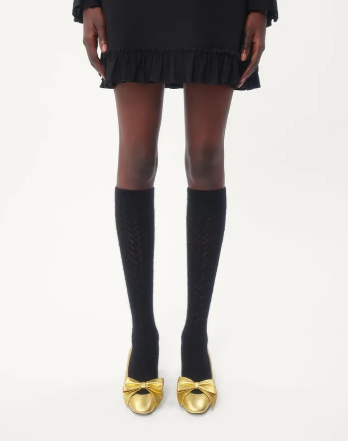 Valentino Soft Accessories Woman Mohair Socks For Woman In Black Black Valentino Soft Accessories Woman Mohair Socks For Woman In Black Black