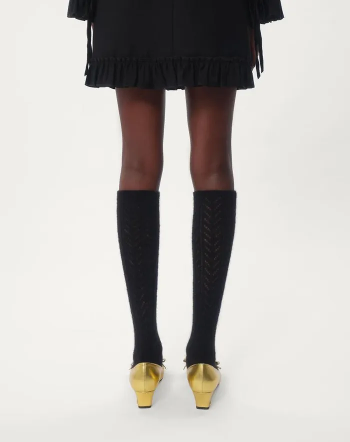 Valentino Soft Accessories Woman Mohair Socks For Woman In Black Black Valentino Soft Accessories Woman Mohair Socks For Woman In Black Black