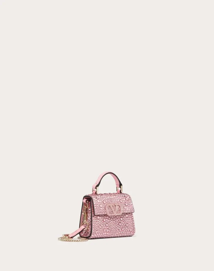 Valentino Top Handle Bags Woman Micro Vsling Embroidered Handbag For Woman In Rosebubble Rosebubble Valentino Top Handle Bags Woman Micro Vsling Embroidered Handbag For Woman In Rosebubble Rosebubble