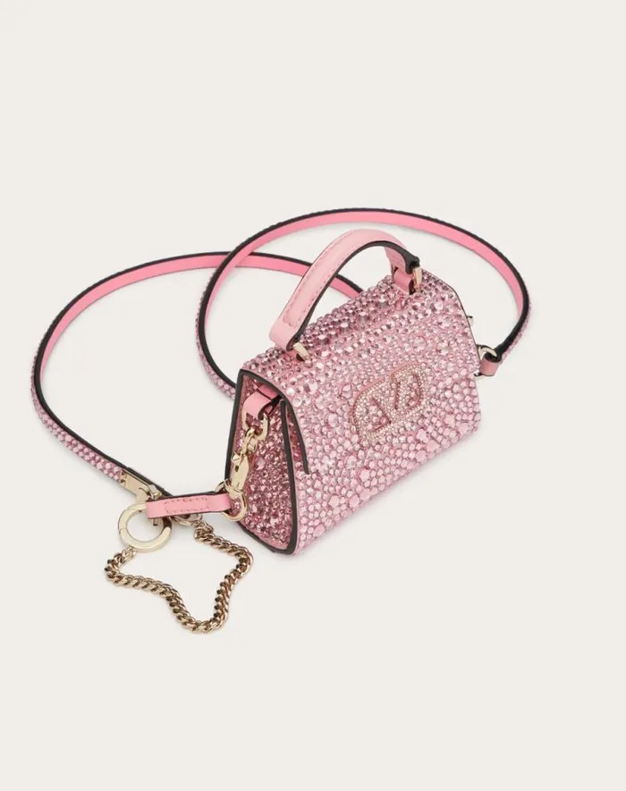 Valentino Top Handle Bags Woman Micro Vsling Embroidered Handbag For Woman In Rosebubble Rosebubble Valentino Top Handle Bags Woman Micro Vsling Embroidered Handbag For Woman In Rosebubble Rosebubble