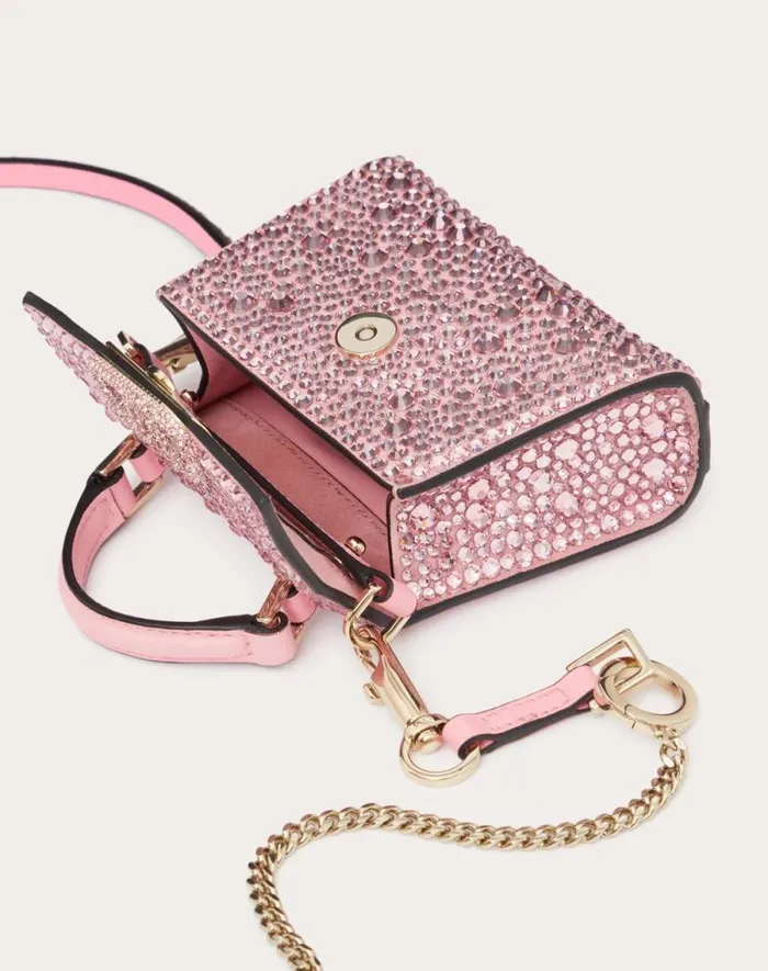 Valentino Top Handle Bags Woman Micro Vsling Embroidered Handbag For Woman In Rosebubble Rosebubble Valentino Top Handle Bags Woman Micro Vsling Embroidered Handbag For Woman In Rosebubble Rosebubble