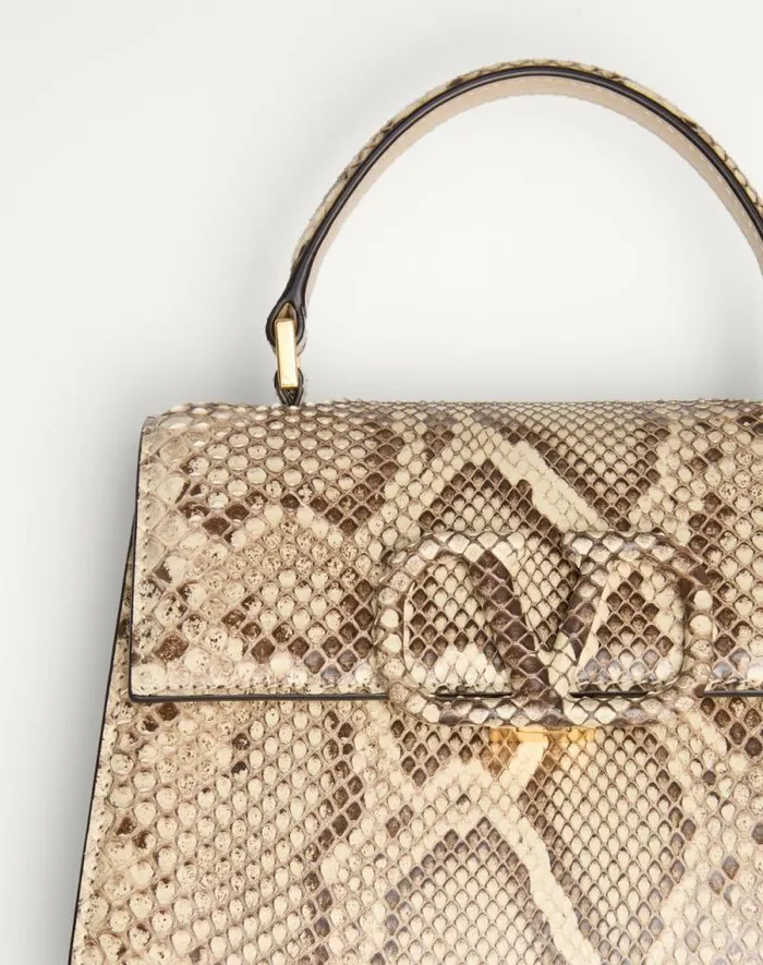 Valentino Top Handle Bags Woman Valentino Garavani Vsling Small Python Handbag For Woman In Ivory Ivory Valentino Top Handle Bags Woman Valentino Garavani Vsling Small Python Handbag For Woman In Ivory Ivory