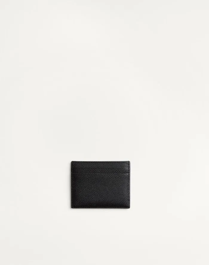 Valentino Wallets And Small Leather Goods Woman Vlogo Signature Grainy Calfskin Card Holder For Woman In Black Black Valentino Wallets And Small Leather Goods Woman Vlogo Signature Grainy Calfskin Card Holder For Woman In Black Black