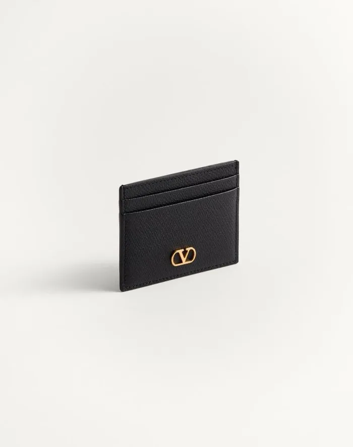 Valentino Wallets And Small Leather Goods Woman Vlogo Signature Grainy Calfskin Card Holder For Woman In Black Black Valentino Wallets And Small Leather Goods Woman Vlogo Signature Grainy Calfskin Card Holder For Woman In Black Black