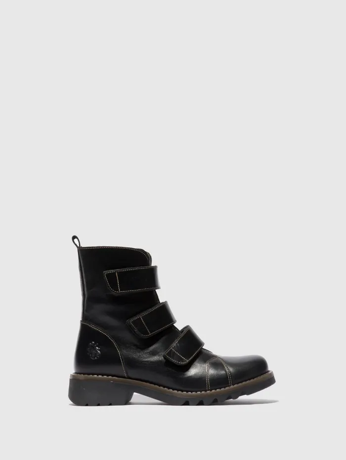 Velcro Ankle Boots RACH790FLY RUG BLACK Women Fly London Ankle Boots