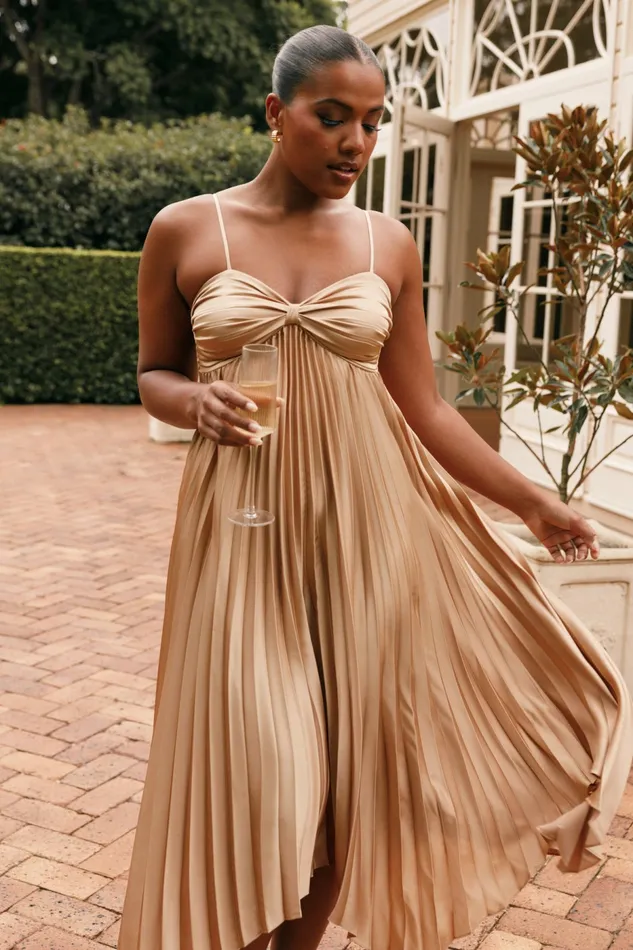 Vikki Dress Gold Dresses Petal and Pup Women