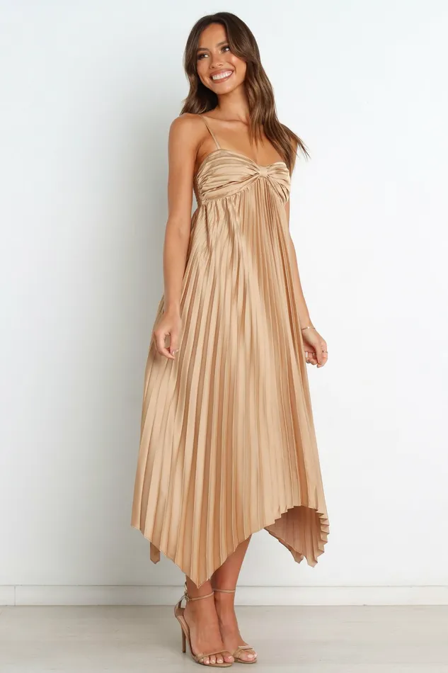 Vikki Dress Gold Dresses Petal and Pup Women