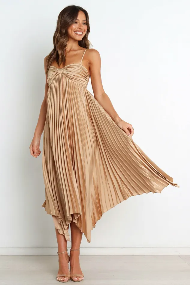 Vikki Dress Gold Dresses Petal and Pup Women