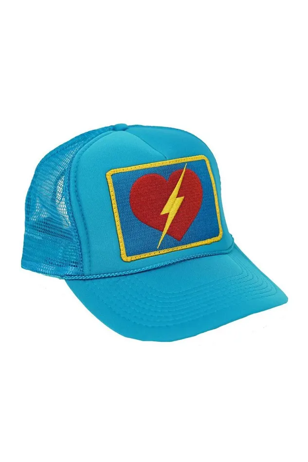 Vintage Bolt Heart Trucker Hat WomenMen Aviator Nation Trucker Hats