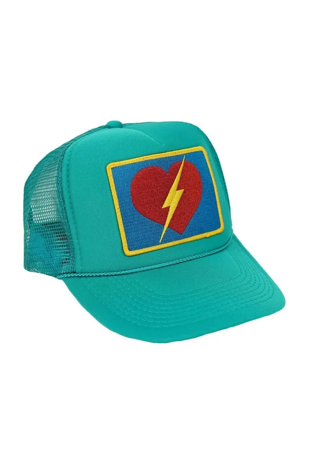 Vintage Bolt Heart Trucker Hat WomenMen Aviator Nation Trucker Hats